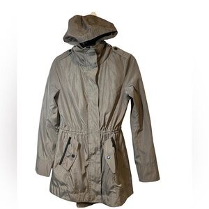 BCBG Size XS Dark Olive Green Raincoat / Utility Jacket